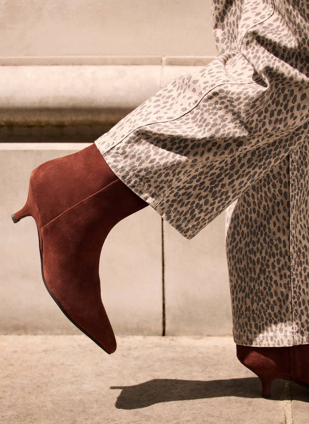 Ashley Red Suede Kitten Heel Ankle Boots