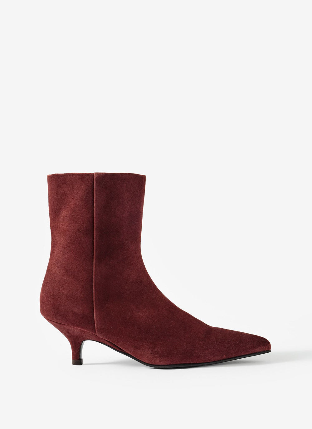 Ashley Red Suede Kitten Heel Ankle Boots