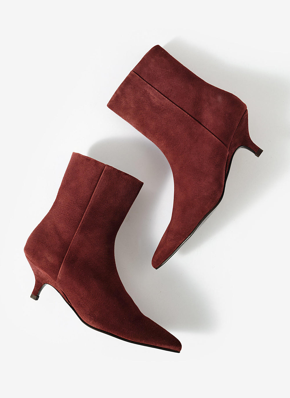 Ashley Red Suede Kitten Heel Ankle Boots