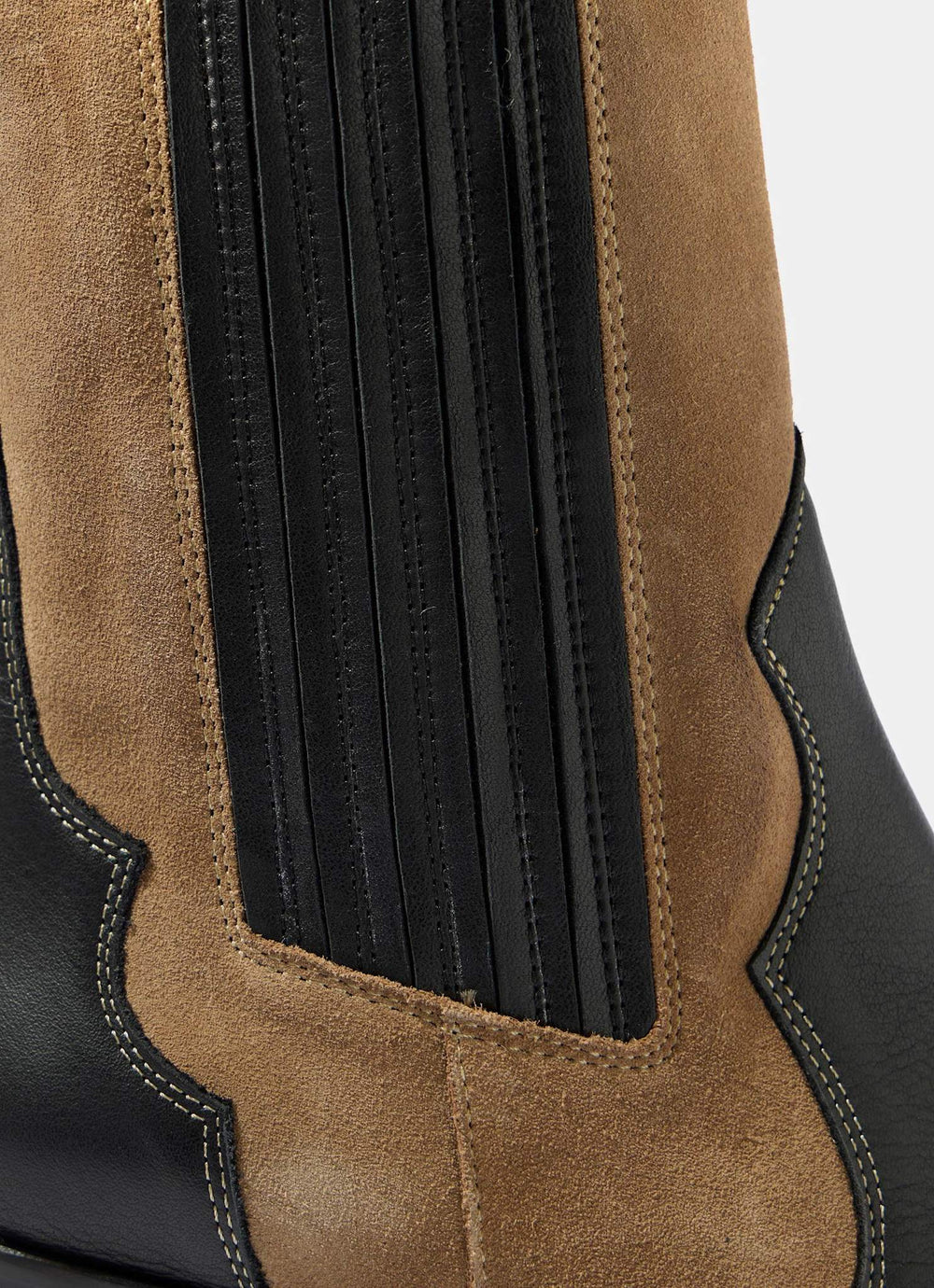 Aspen Black Leather Contrast Western Boots