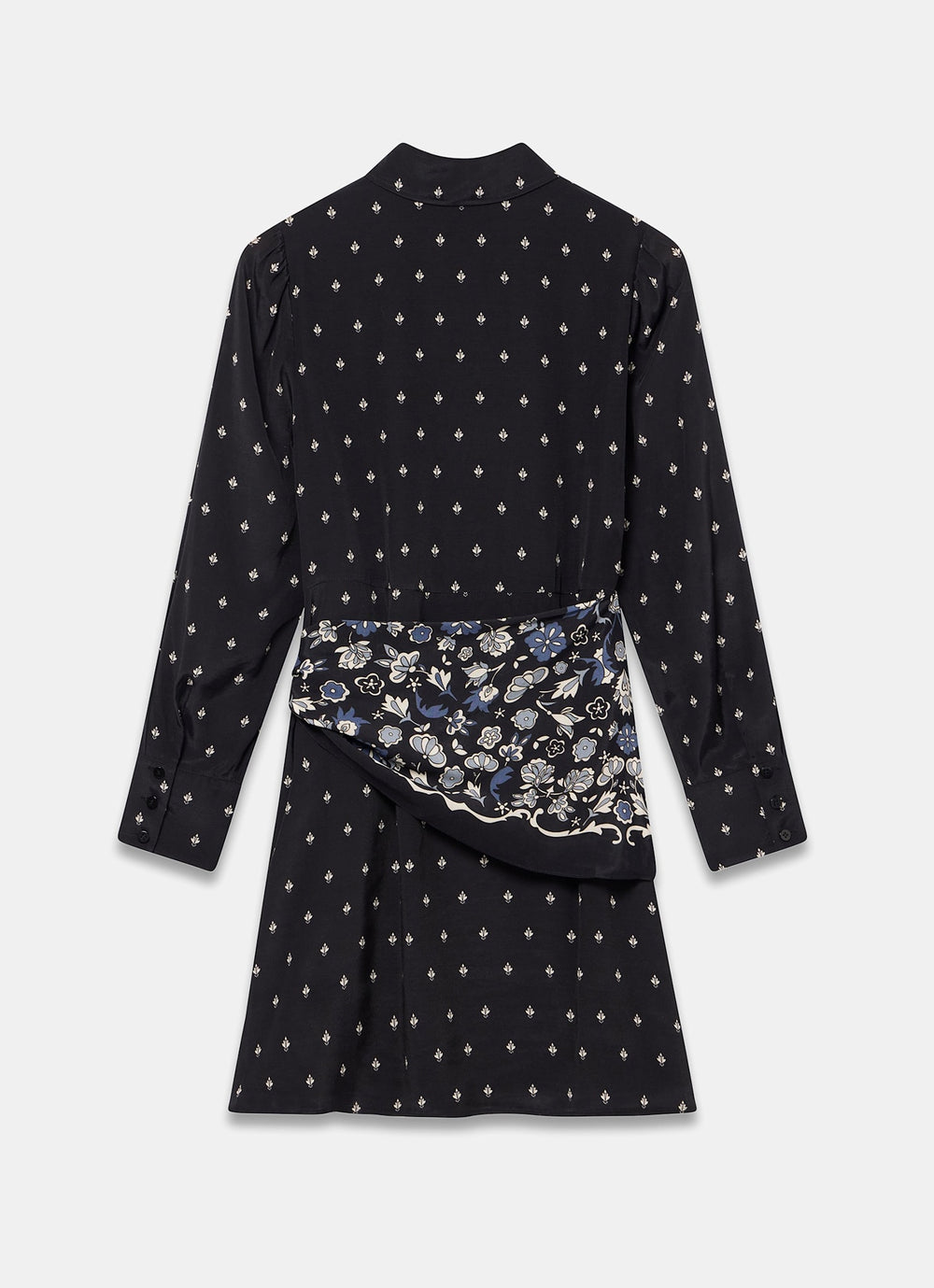knee length dresses for ladies Black and White Polka Wrap Mini Dress