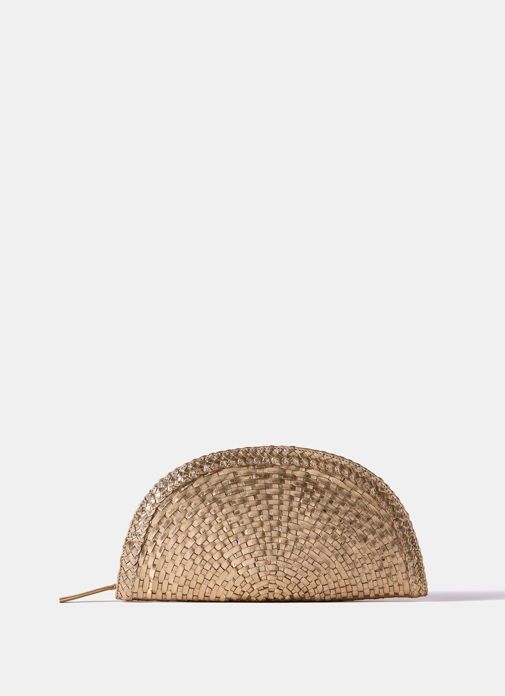 Bea Gold Leather Woven Clutch