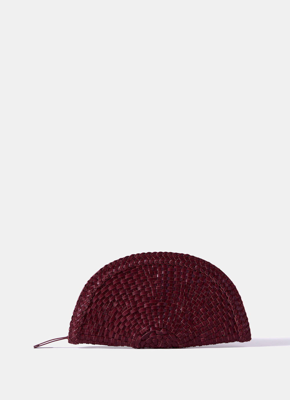 Bea Red Leather Woven Clutch