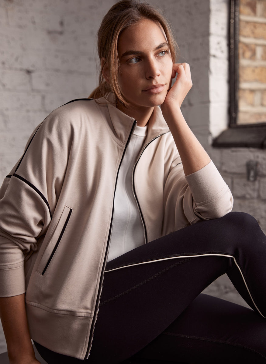 Mint velvet beige cotton sweatshirt Clearance