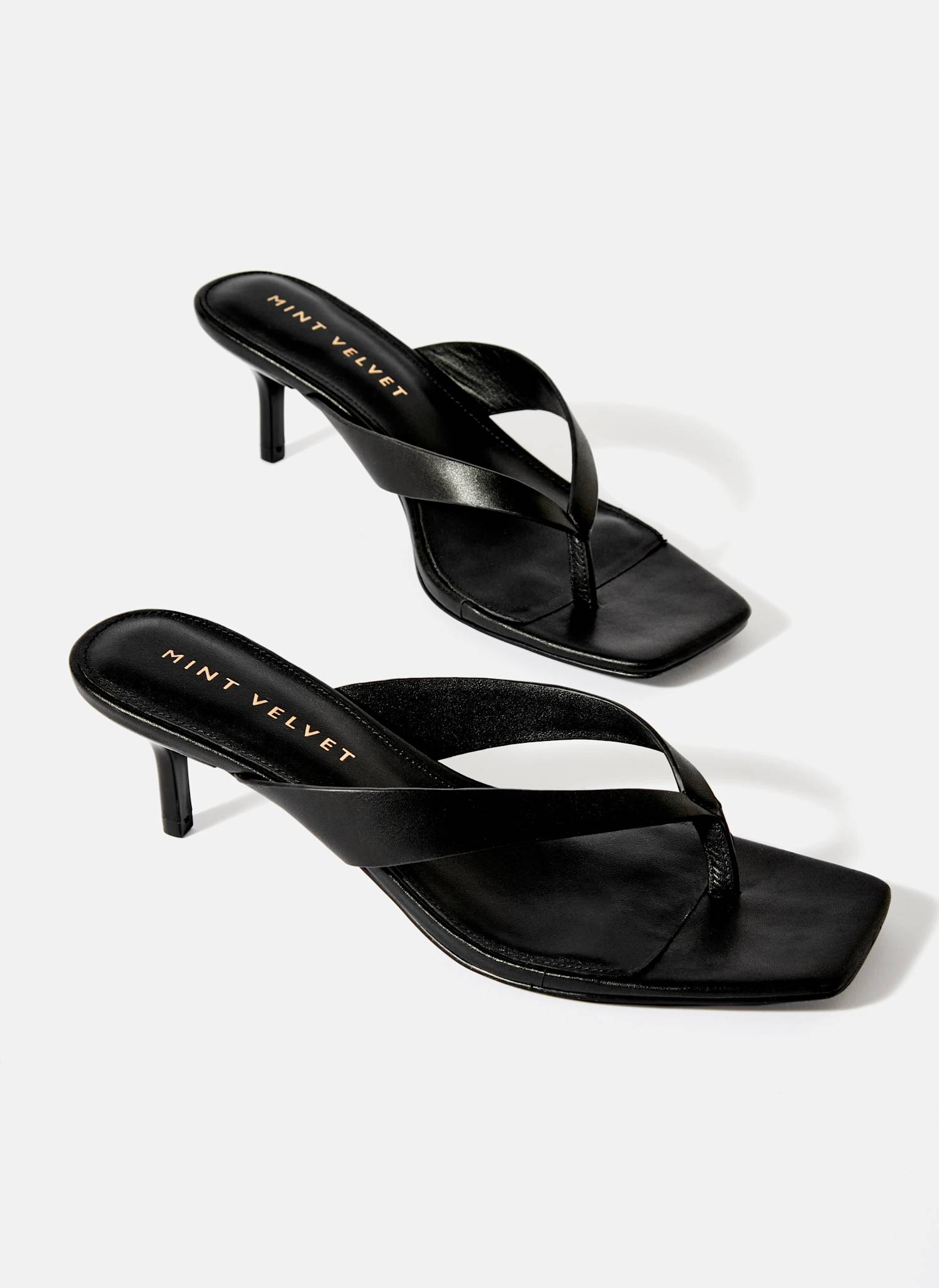 Betty Leather Flip Flop Heels