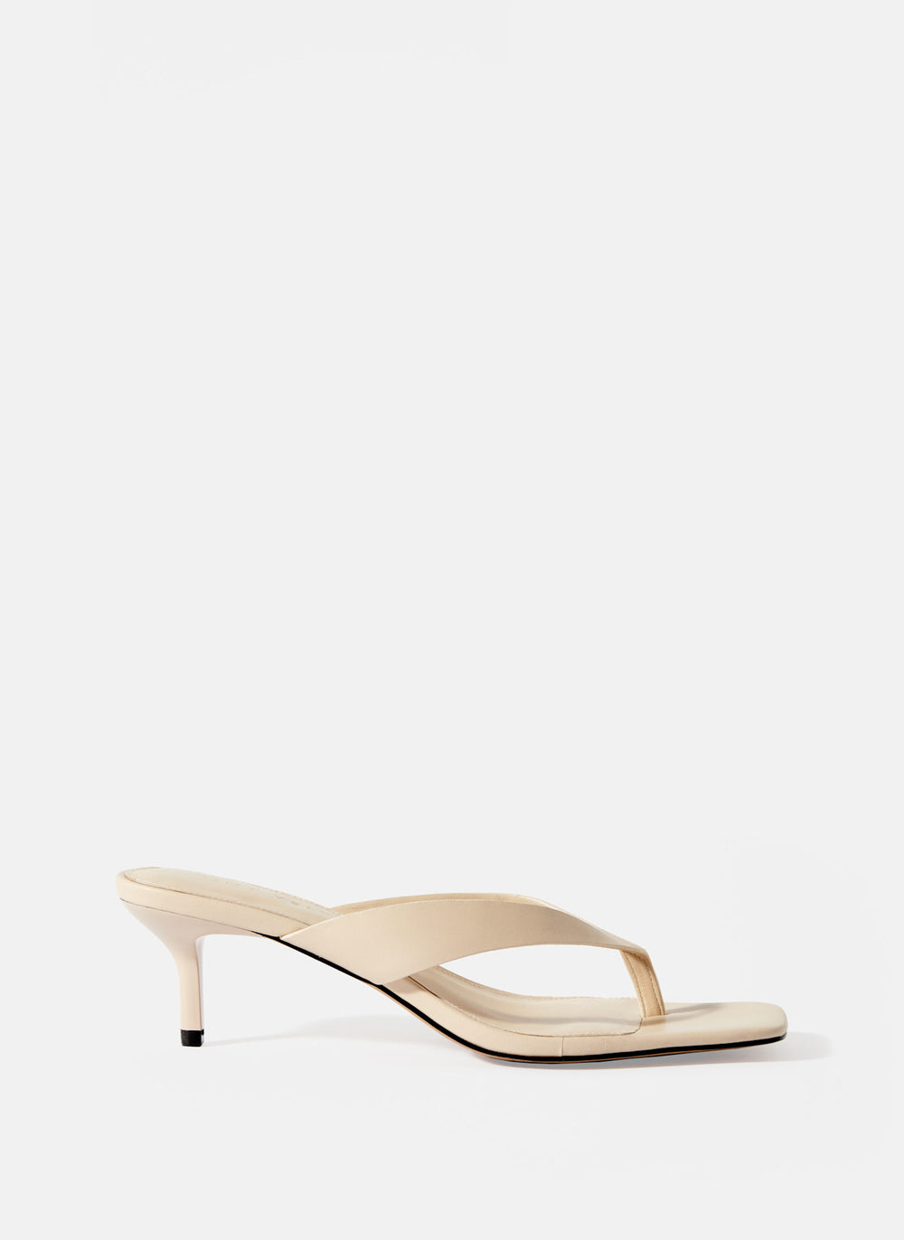 Betty Cream Leather Flip Flop Heels