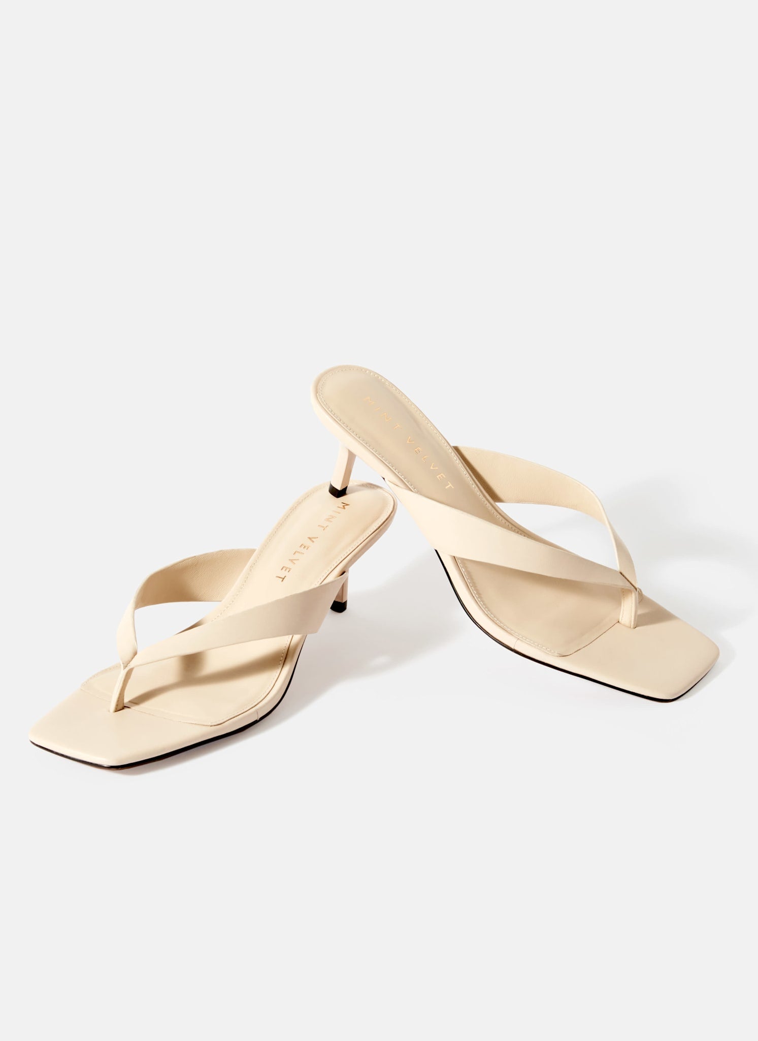 Betty Leather Flip Flop Heels