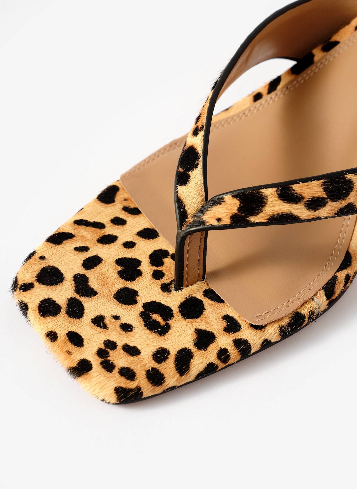 Betty Leopard Print Leather Flip Flop Heels – Mint Velvet