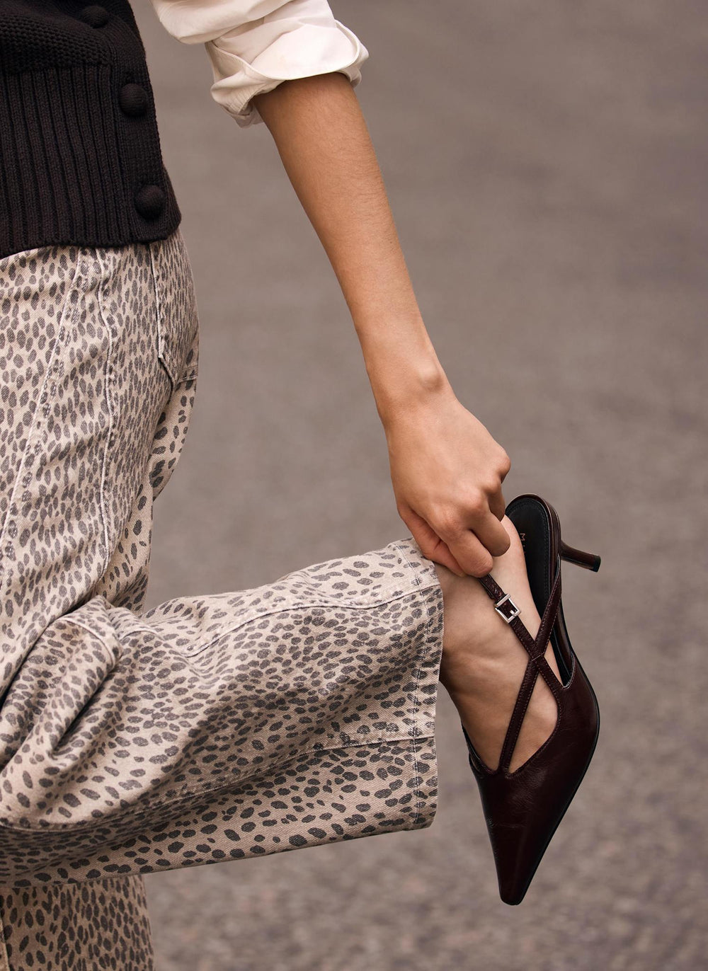 Bianca Burgundy Patent Leather Slingback Heels