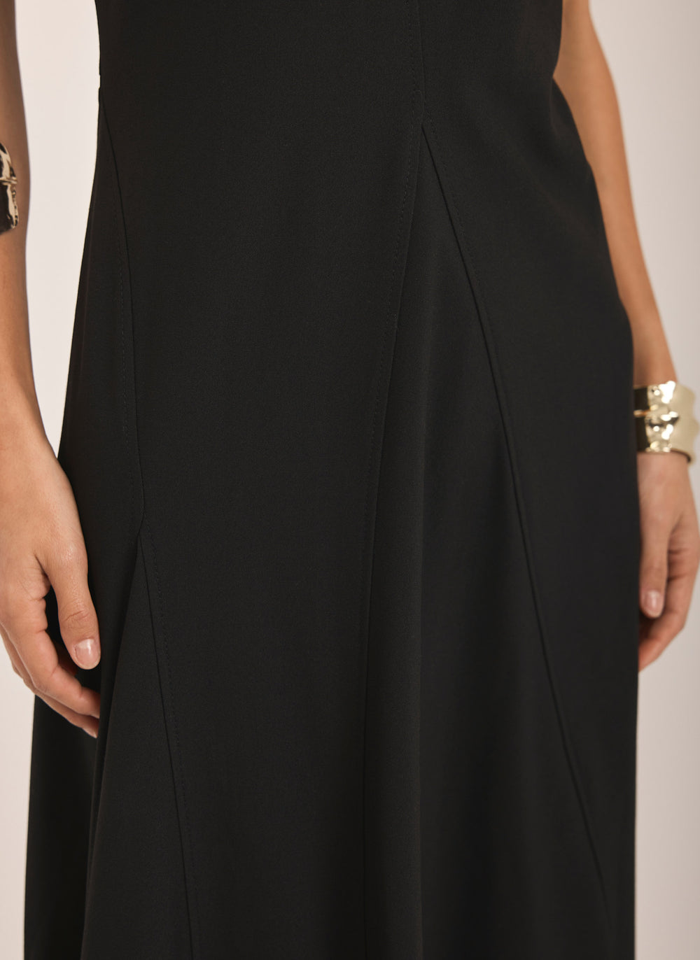 Black Asymmetric Midi Dress