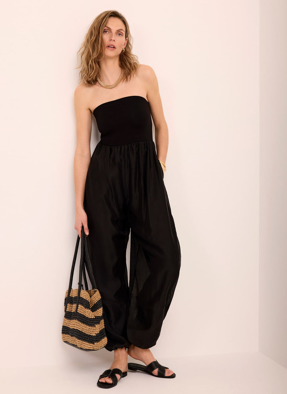 Black Bandeau Balloon Jumpsuit