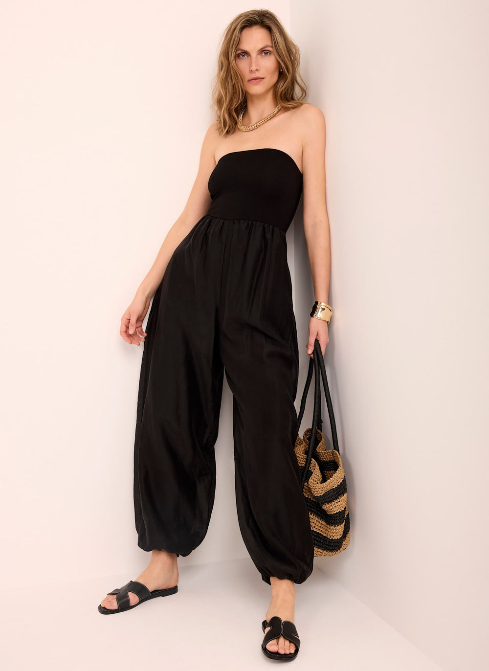 Black Bandeau Balloon Jumpsuit