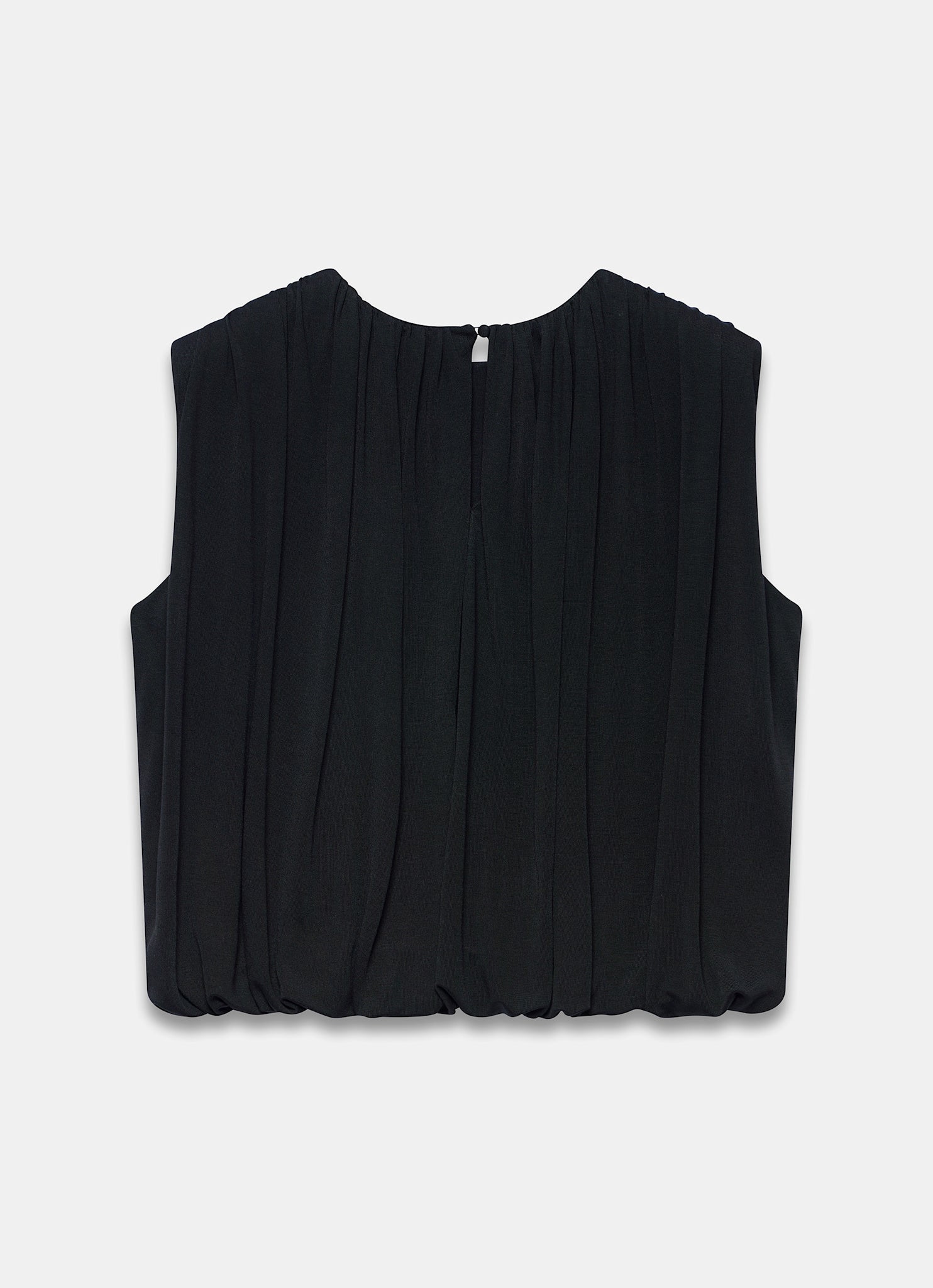 Black Pleated Bubble Hem Top – Mint Velvet