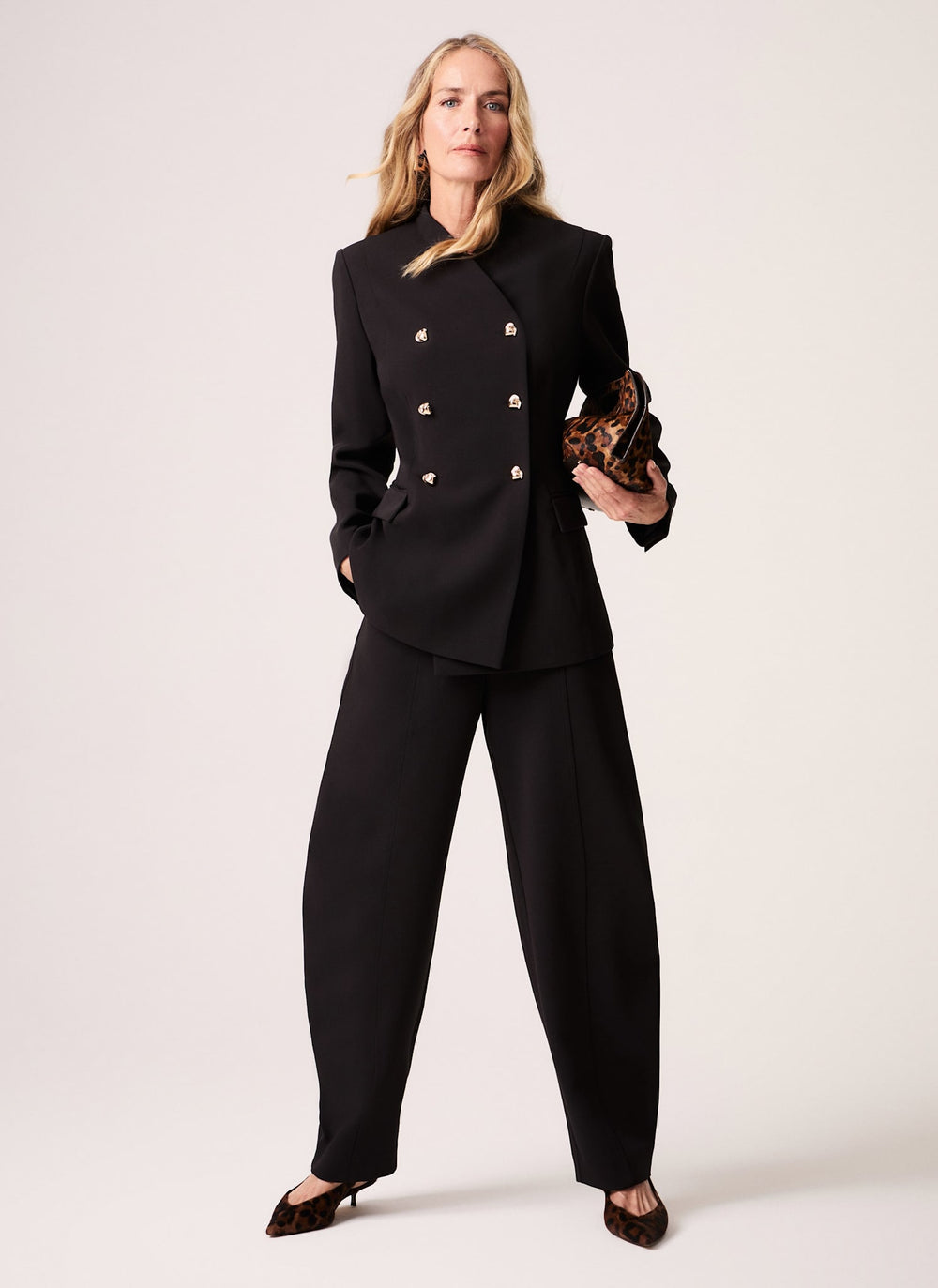 Black Extreme Barrel Leg Trousers