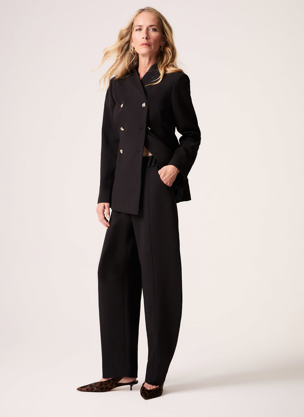 Black Extreme Barrel Leg Trousers