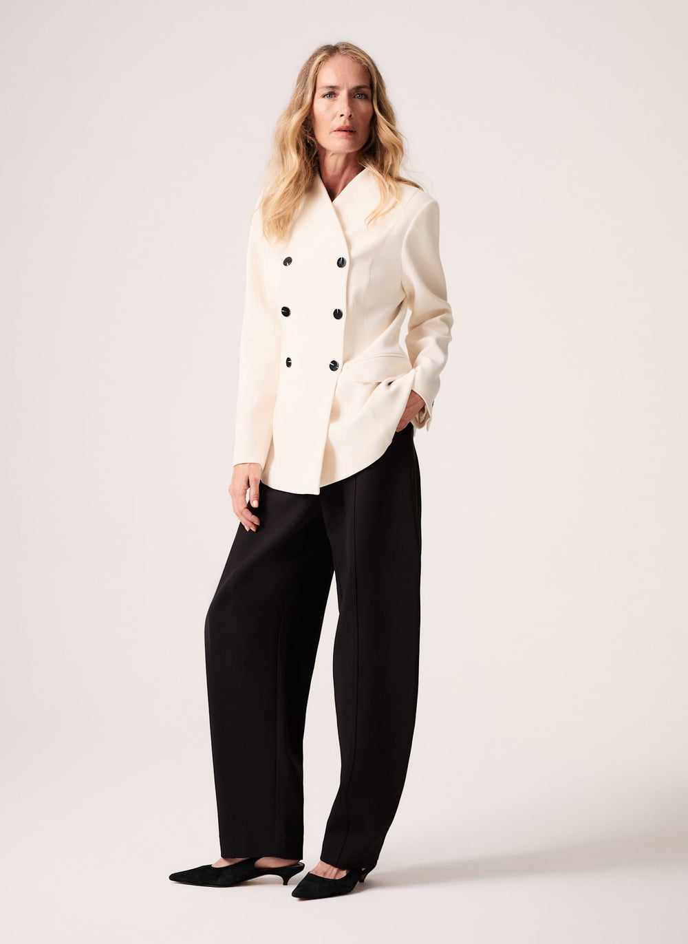 Black Extreme Barrel Leg Trousers