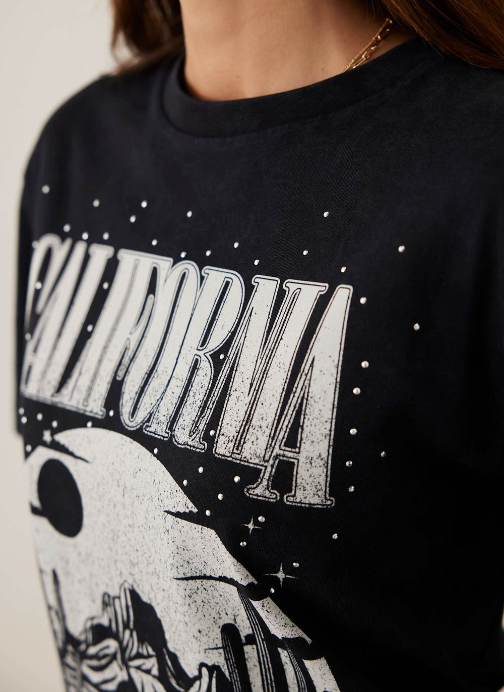 Black California Graphic Cotton T-Shirt