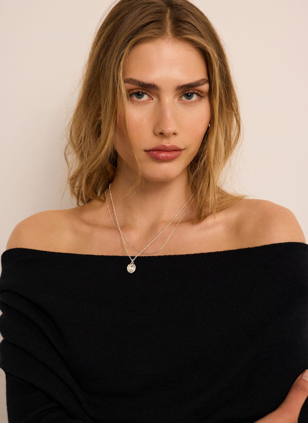 Black Bardot Knit Top