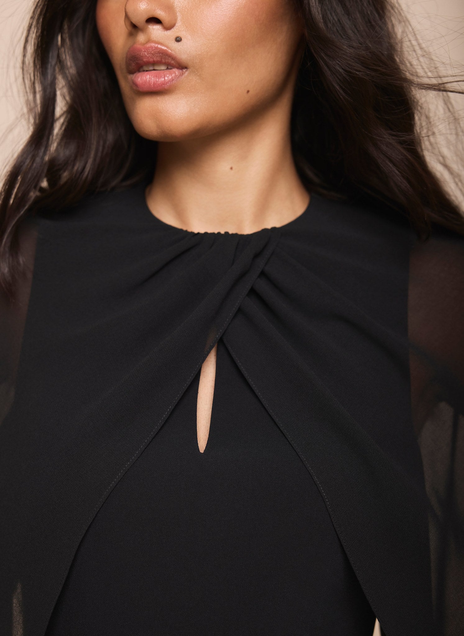 Black Cape Sleeve Mini Dress – Mint Velvet
