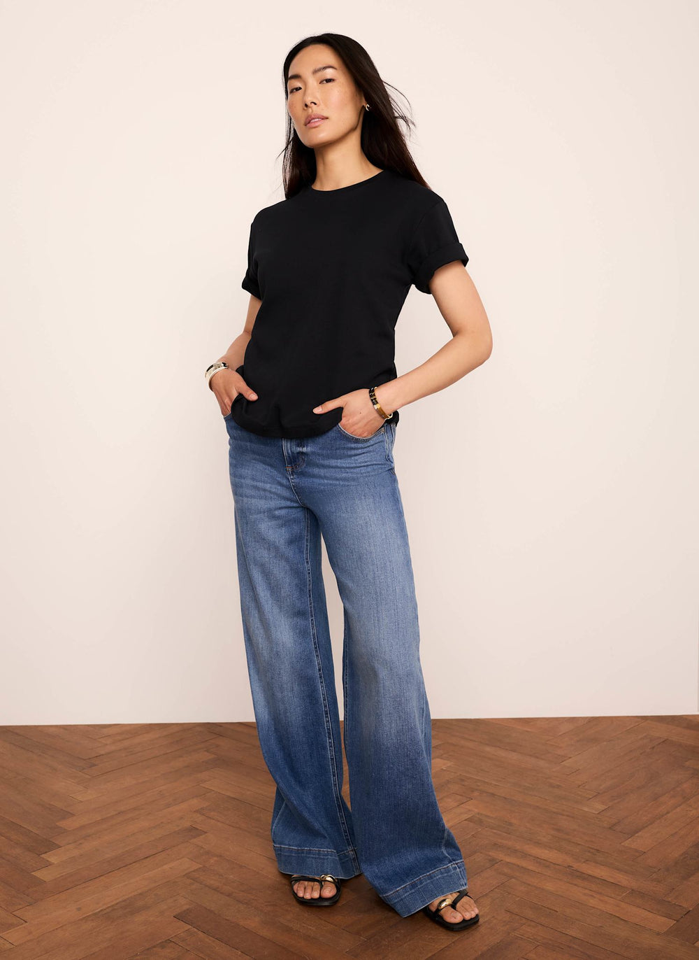 Black Cotton Slim Fit T-Shirt