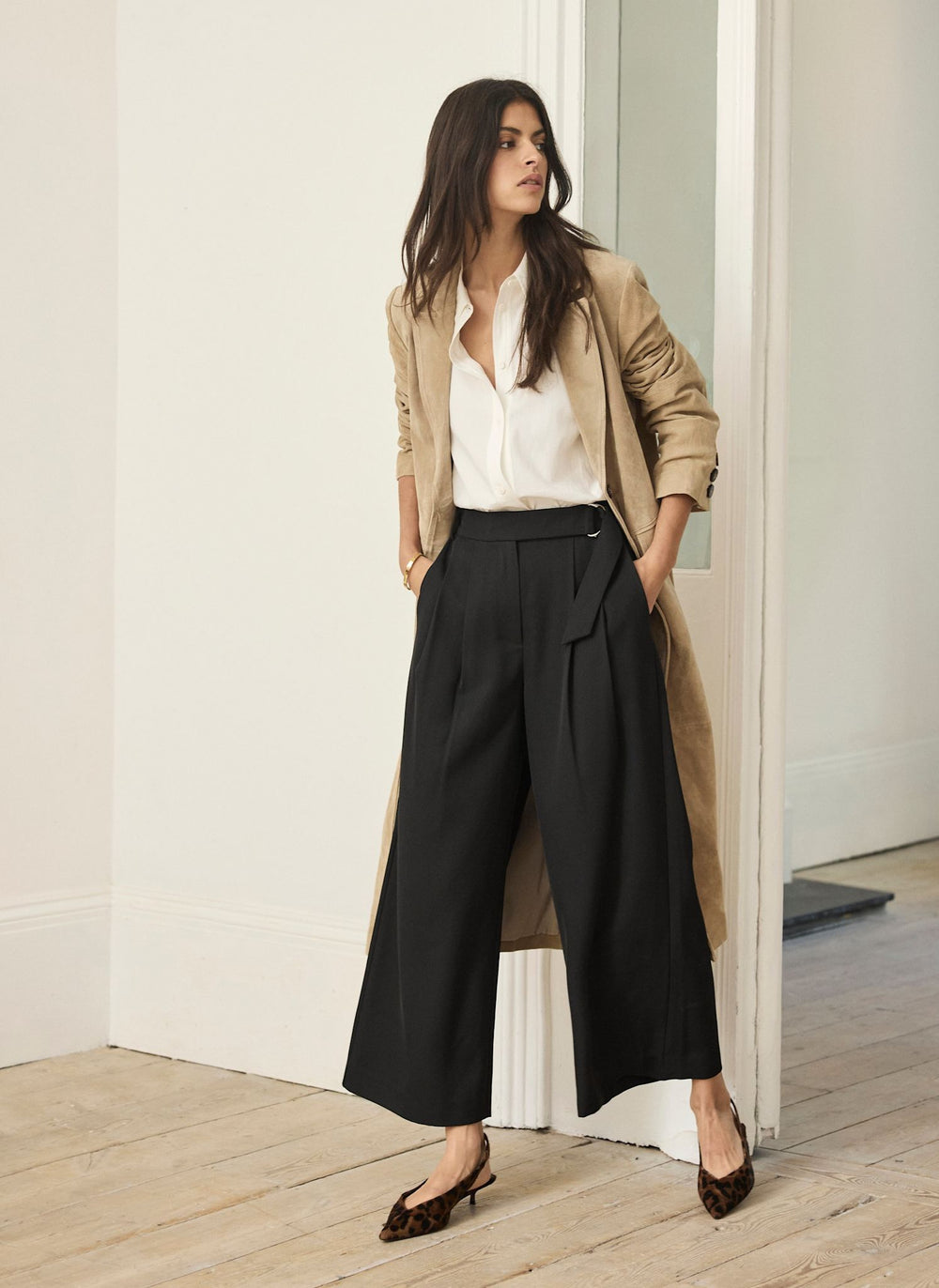 Black Cropped Utility Trousers