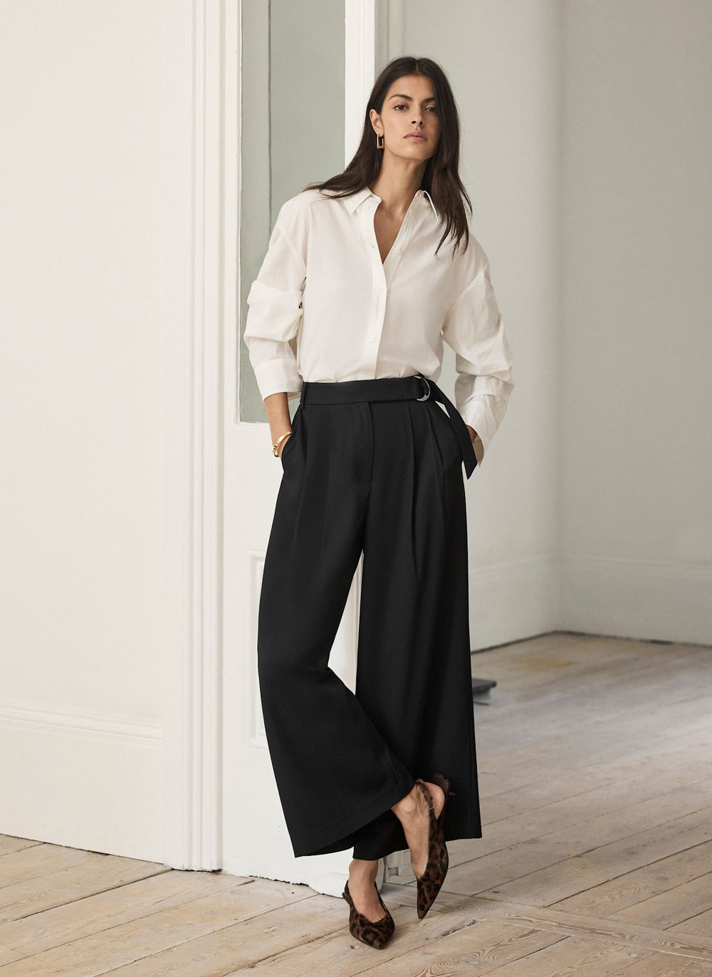 Black Cropped Utility Trousers