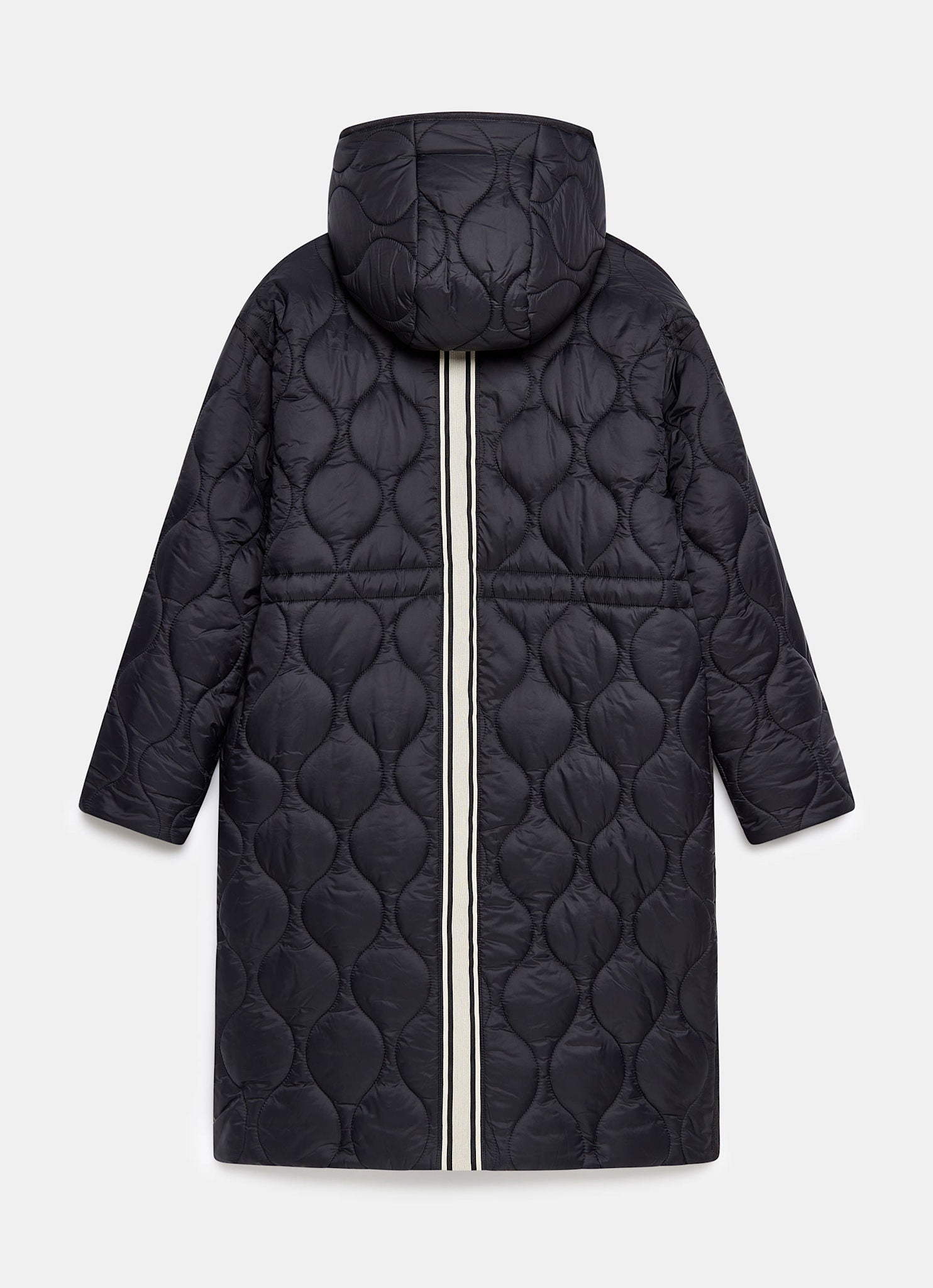 Black Double Layer Quilted Coat – Mint Velvet
