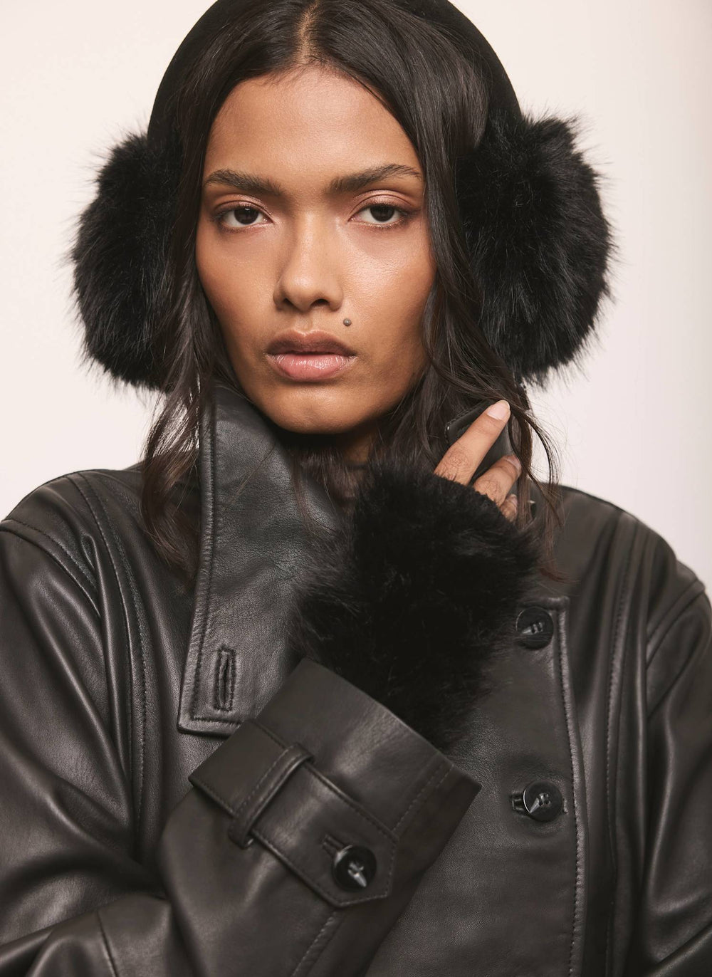 Black Faux Fur Earmuffs