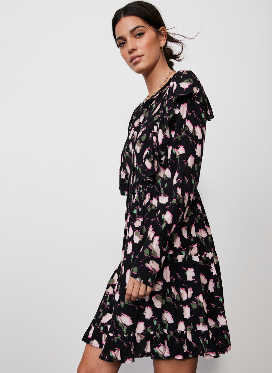 Black Floral Mini Dress – Mint Velvet