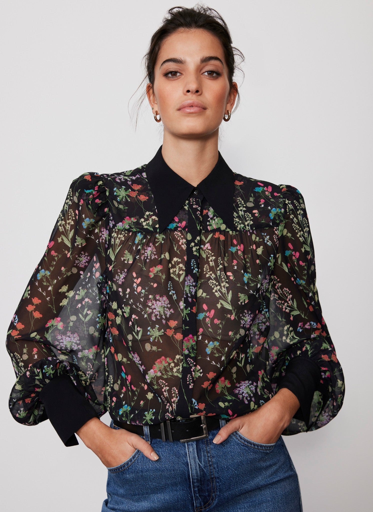 black floral print shirt