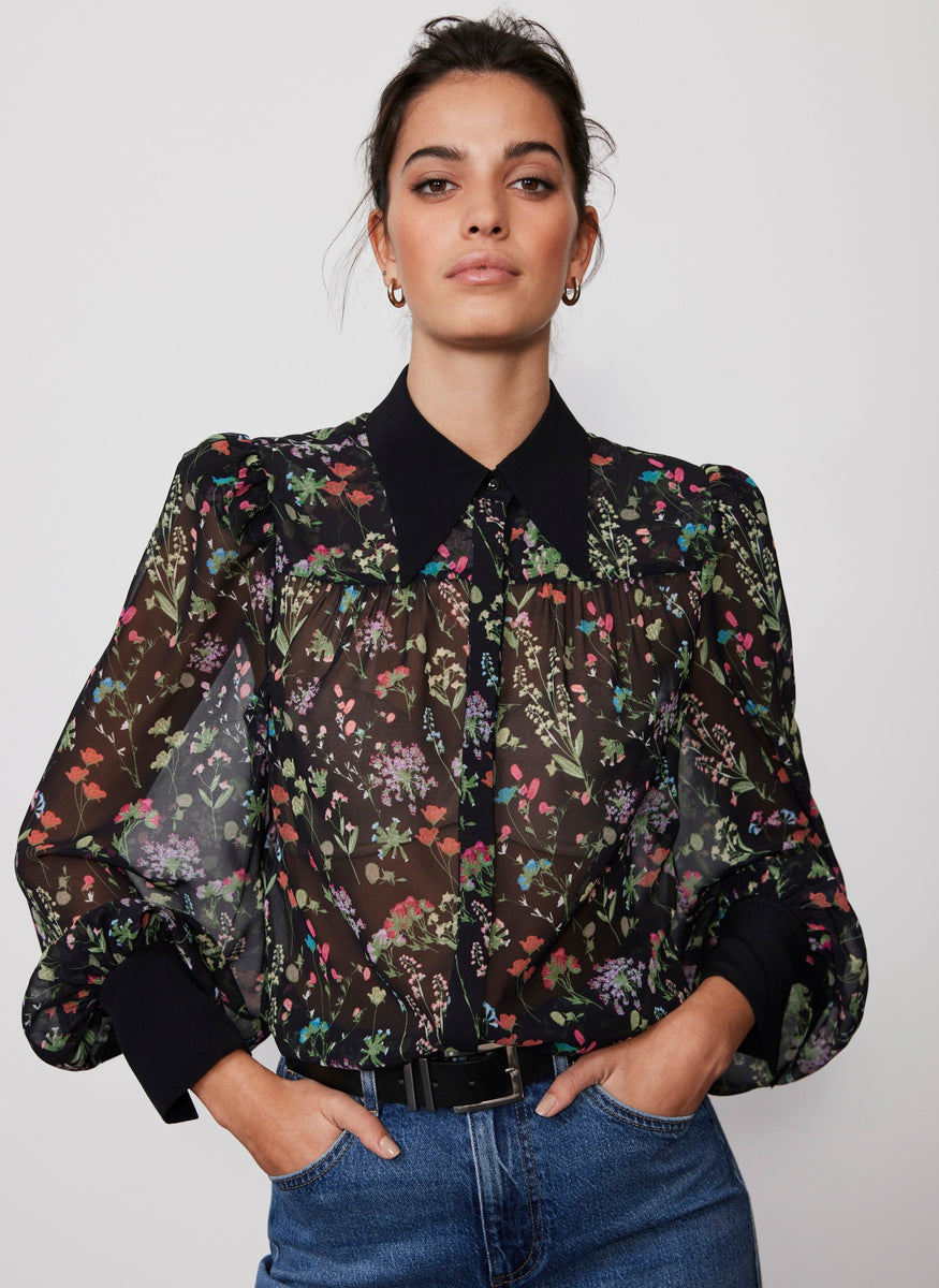 Black Floral Print Shirt – Mint Velvet