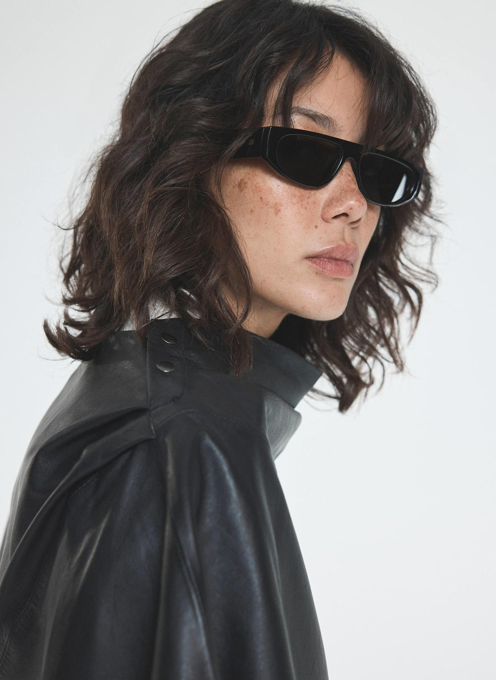 Black Leather Fringed Cape