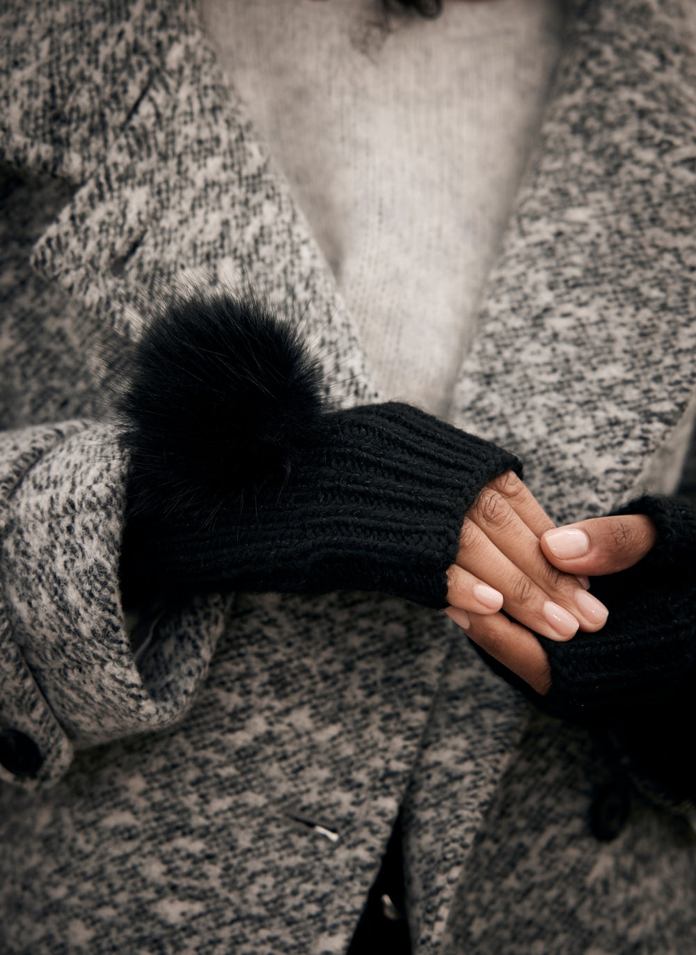 Black Knit Hand Warmers