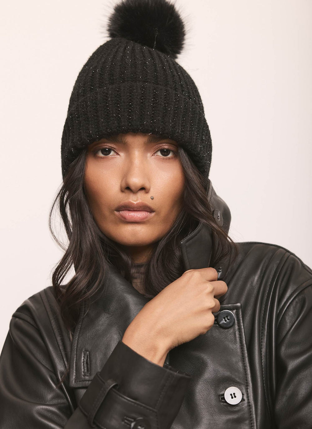 Black Knit Pom Hat