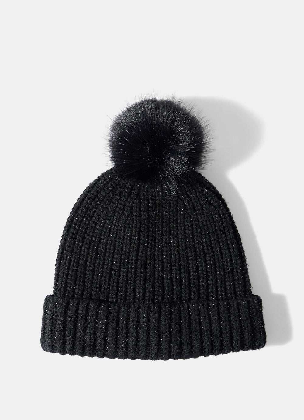 Black Knit Pom Hat