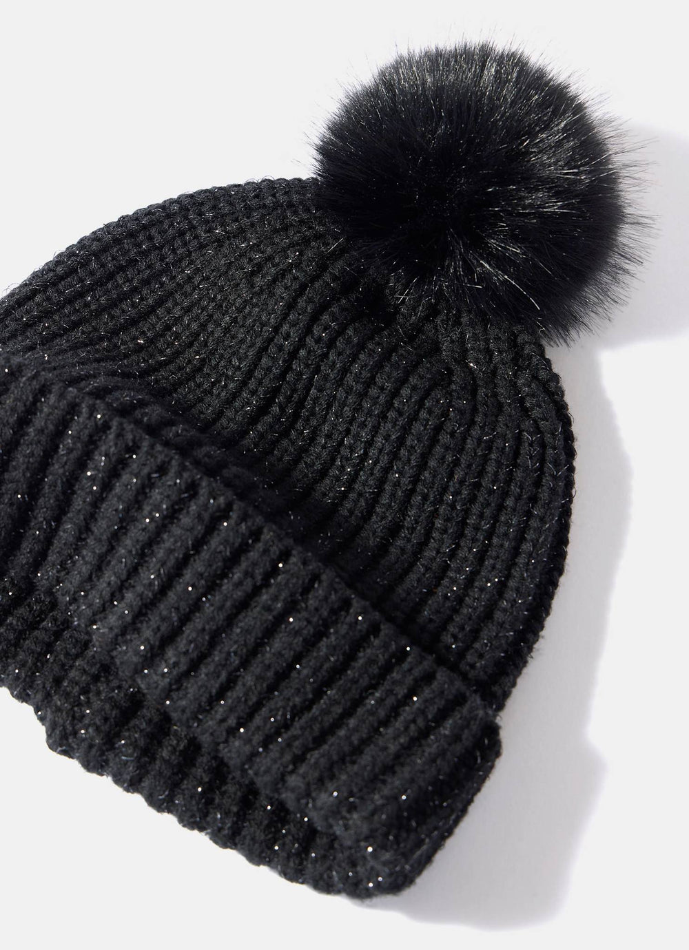 Black Knit Pom Hat