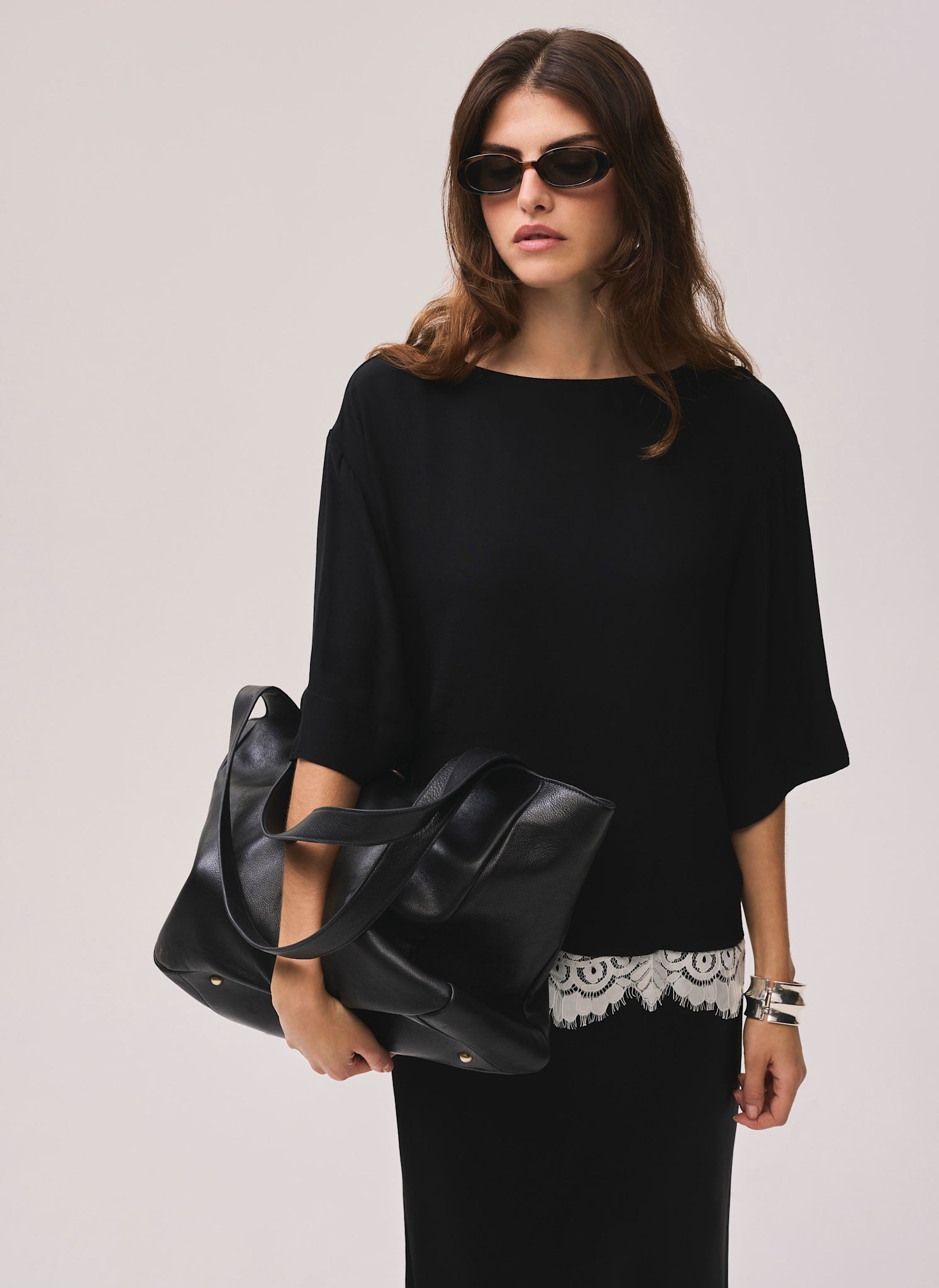 Satin Lace Trim Top