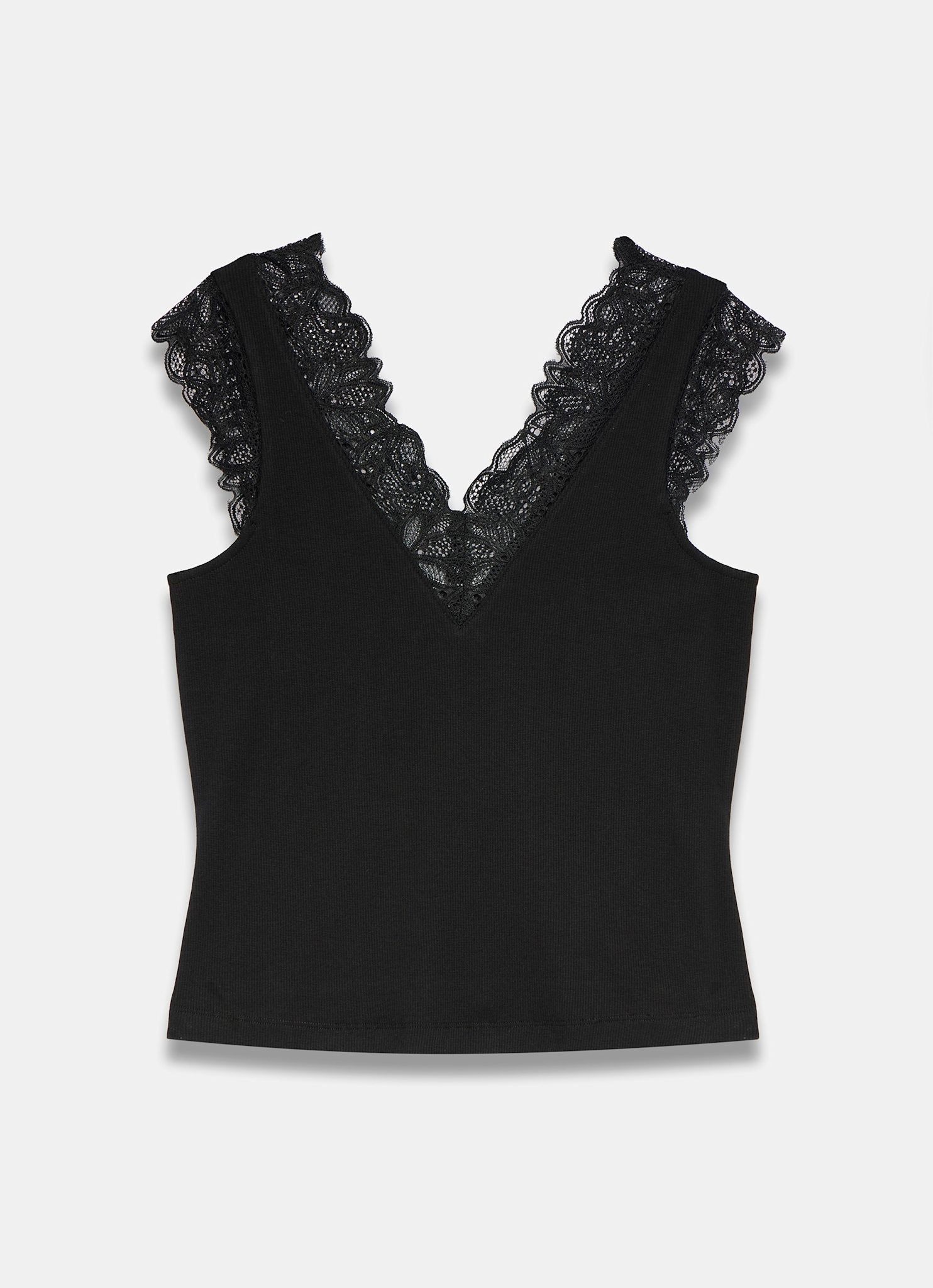 【MAISON SPECIAL】 Hem Lace Velvet TankTop SALE] Hem Lace Velvet Tank Top