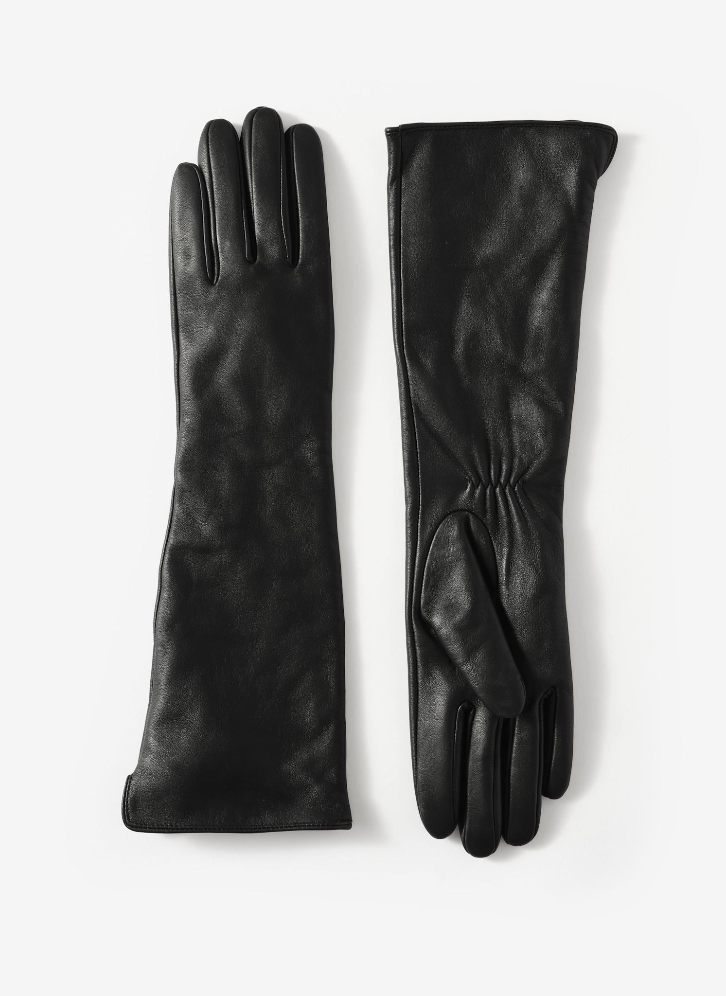 Black Leather Long Gloves – Mint Velvet