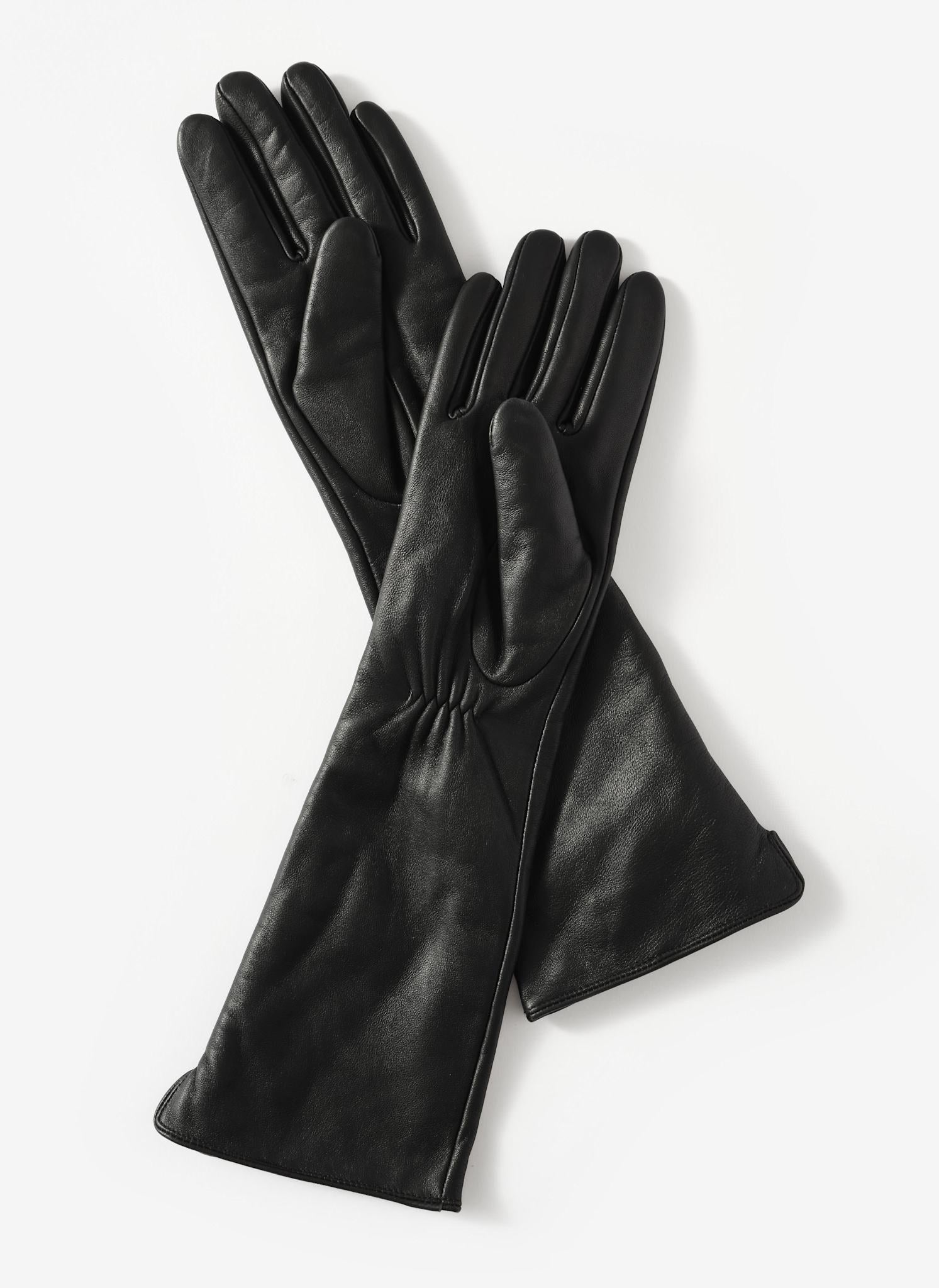 Black Leather Long Gloves – Mint Velvet