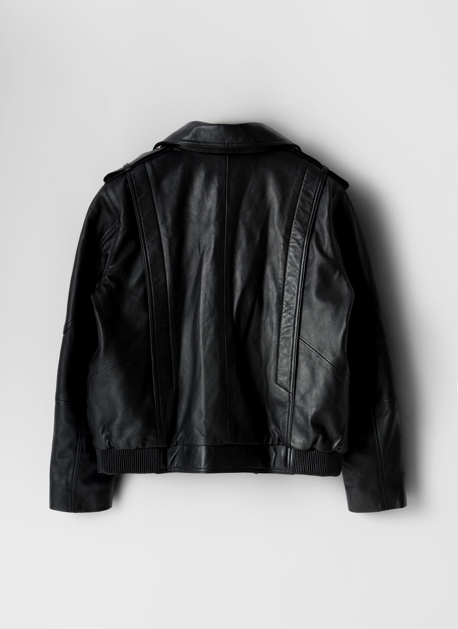 SUAVELE【LEATHER JACKET】【レザージャケット】black Black Leather Relaxed Biker Jacket – Mint Velvet