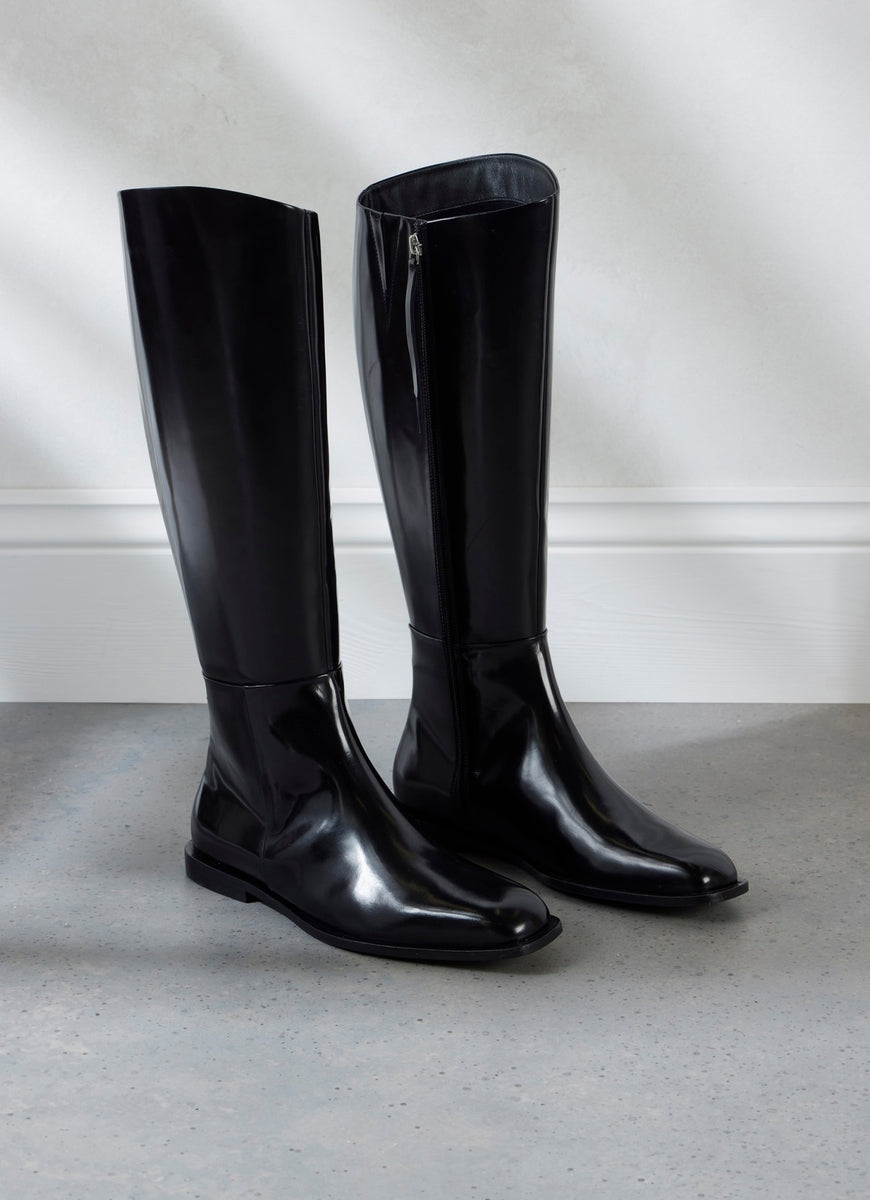 Black Leather Riding Boots – Mint Velvet