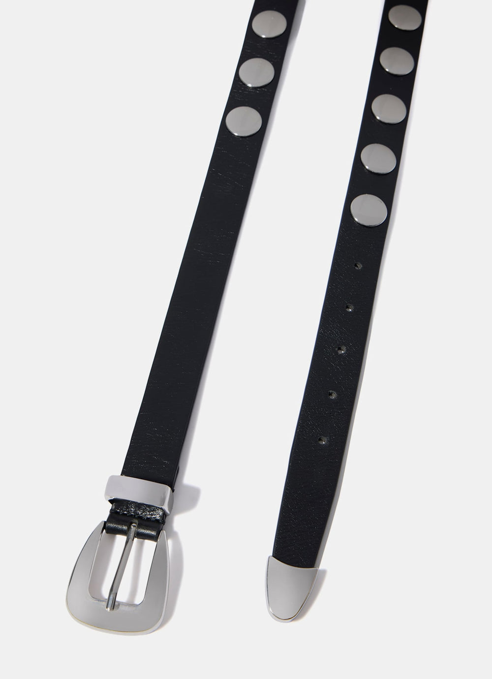 Black Leather Studded Belt