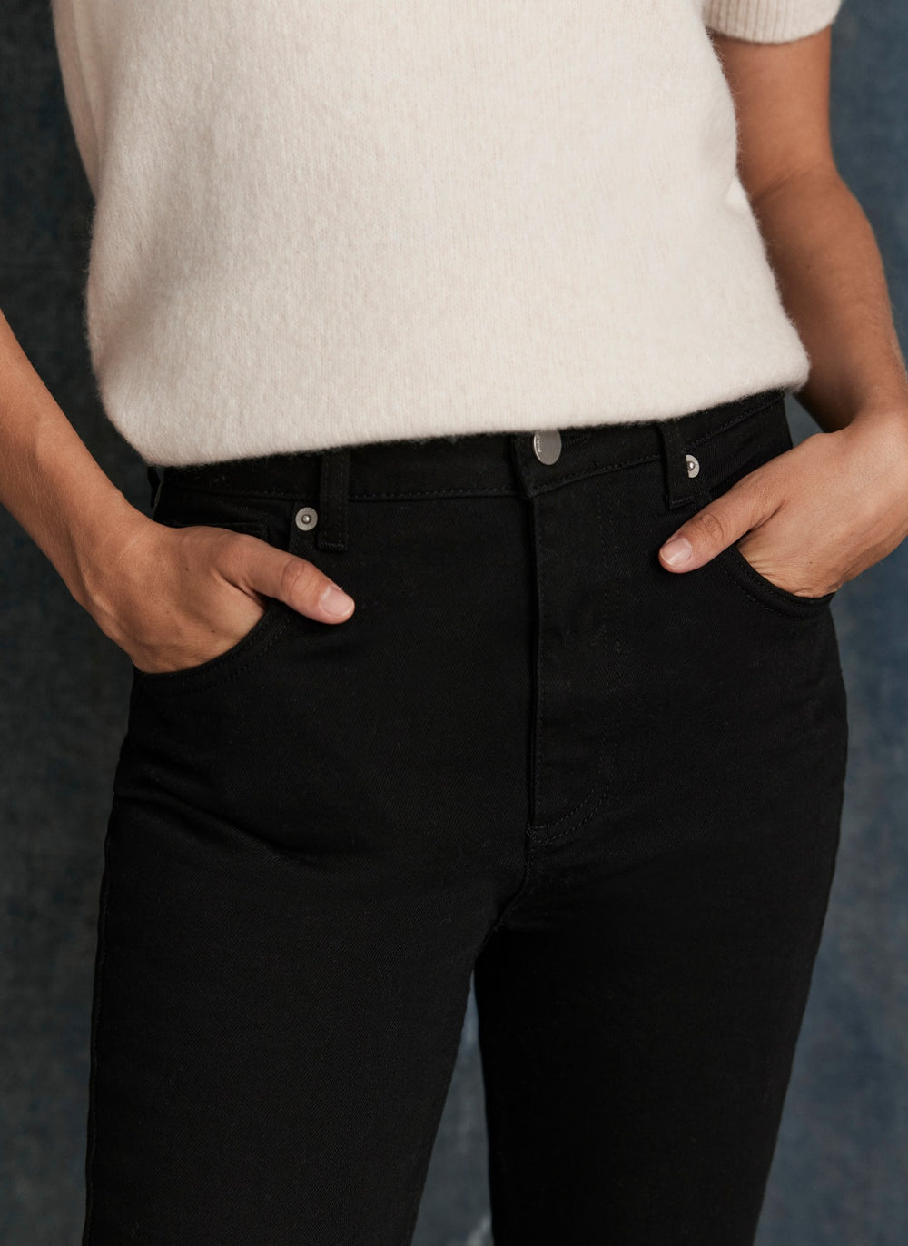 Black Mid Rise Slim Jeans