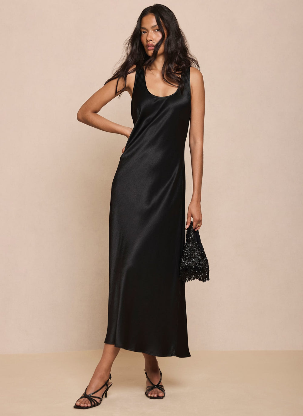 Black Peplum 2-in-1 Midi Dress