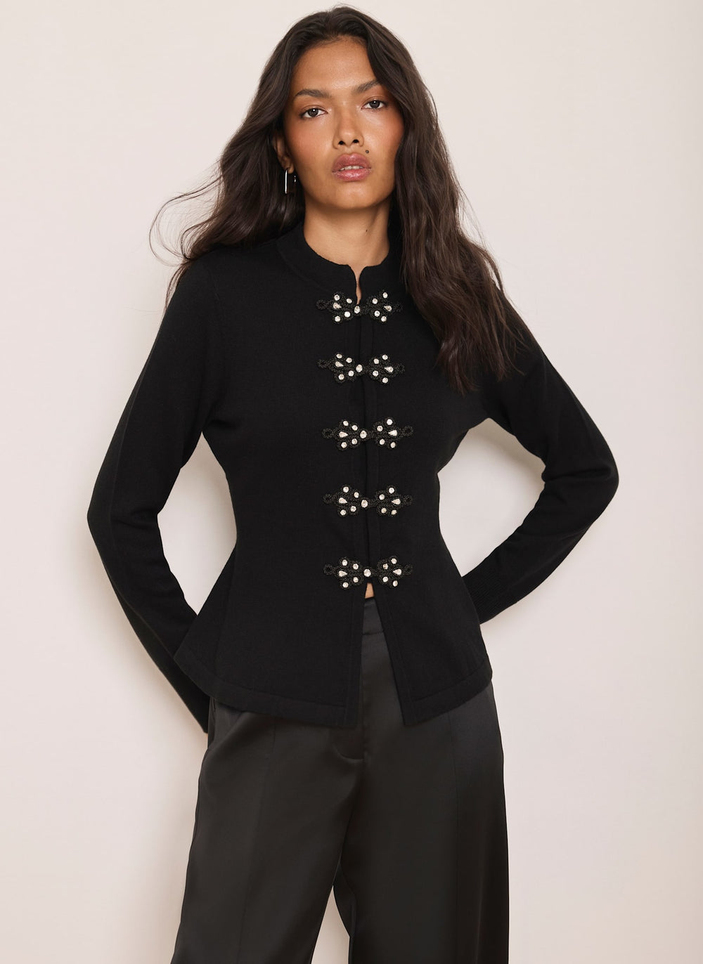 Black Peplum 2-in-1 Midi Dress