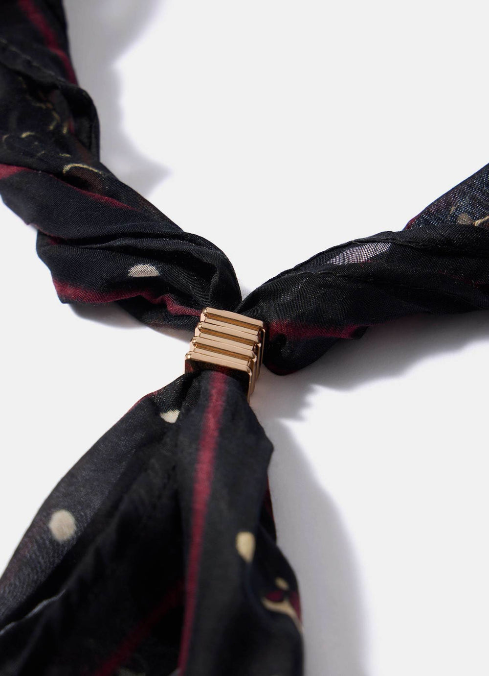 Black Cotton Paisley Print Neck Scarf