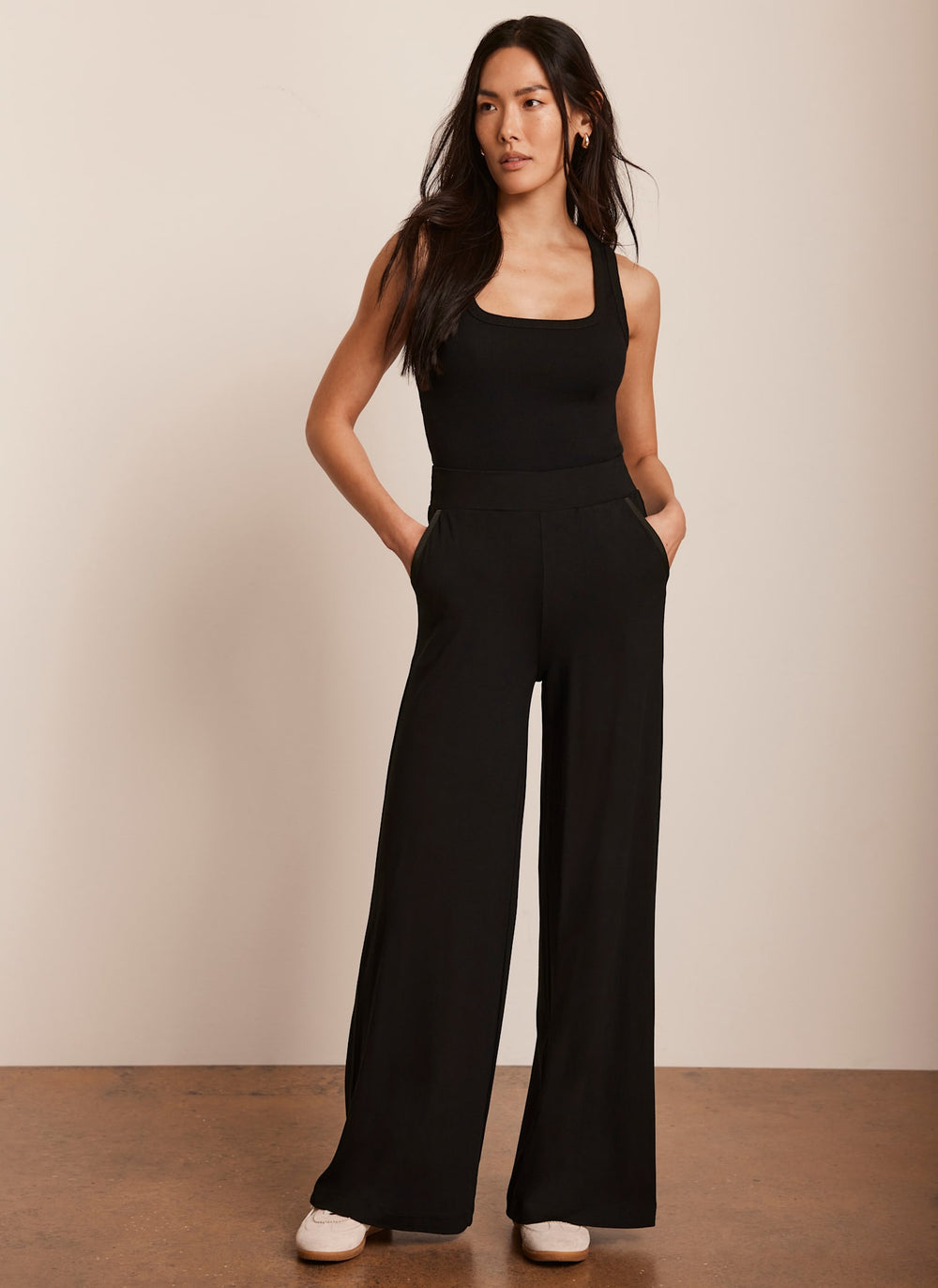 Black Palazzo Wide Leg Trousers