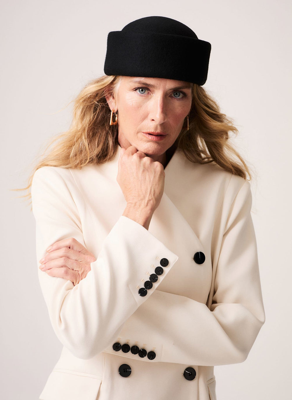 Black Wool Pillbox Hat