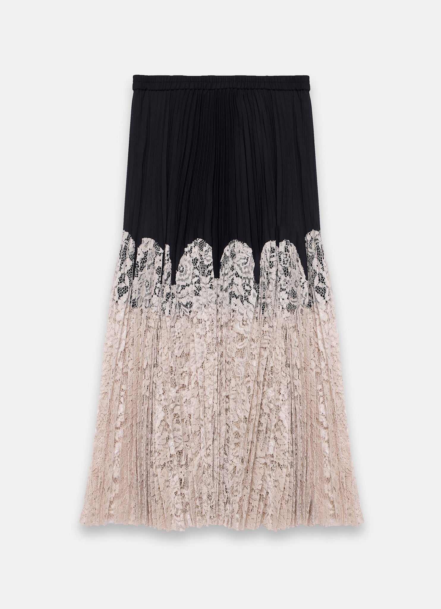 Black Pleated Lace Hem Midi Skirt – Mint Velvet